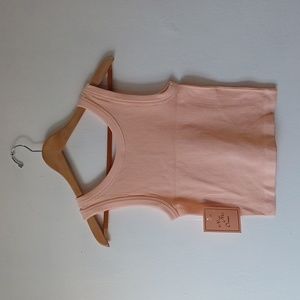 Soft Rose Peach Rib Top Slimming